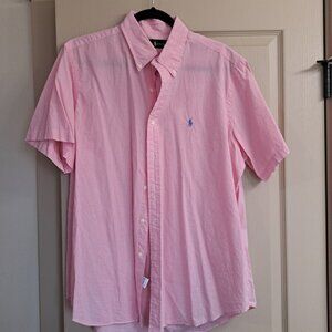 RALPH LAUREN PREPSTER CLASSIC FIT SHORT-SLEEVED SHIRT IN PINK WHITE PLAID XL MEN